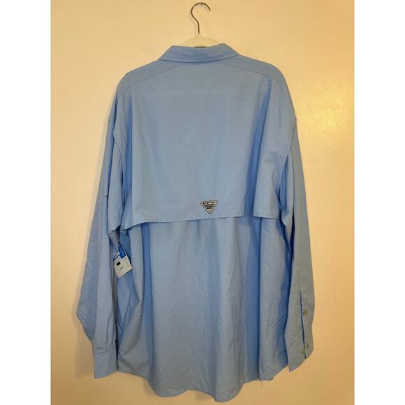 NWT Mens Columbia PFG Bahama II Long Sleeve Shirt Fishing Outdoors Light Blue XL - Picture 3 of 8